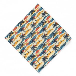 Cute tropical leaf beach umbrella tiled pattern bandana