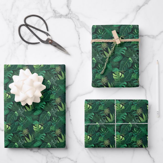 cute Tropical leaf tiled patterns  Wrapping Paper Sheets (Front)