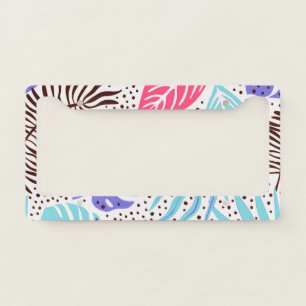 Cute Tropical Leaves License Plate Frame