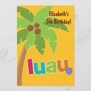 CUTE Tropical Luau Birthday Party Invitation