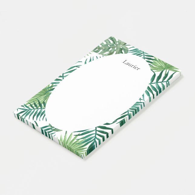 Cute Tropical Palm Leaves Office Notes (Angled)
