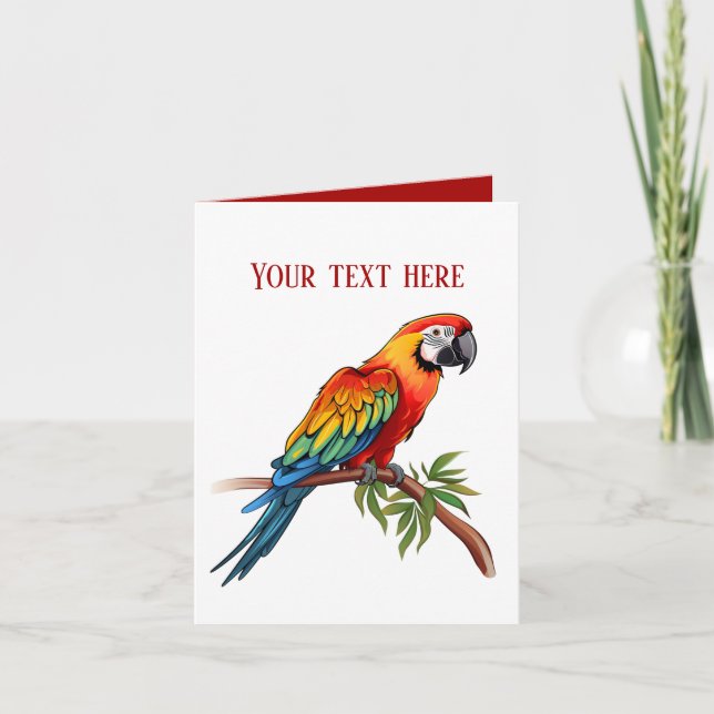 Cute Tropical parrot add text any purpose Card (Front)