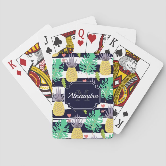 Cute Tropical Pattern Poker Cards (Back)