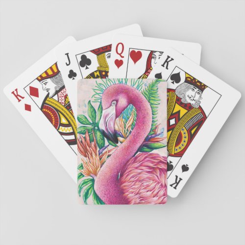 Cute Tropical Pink Flamingo Classic Playing Cards