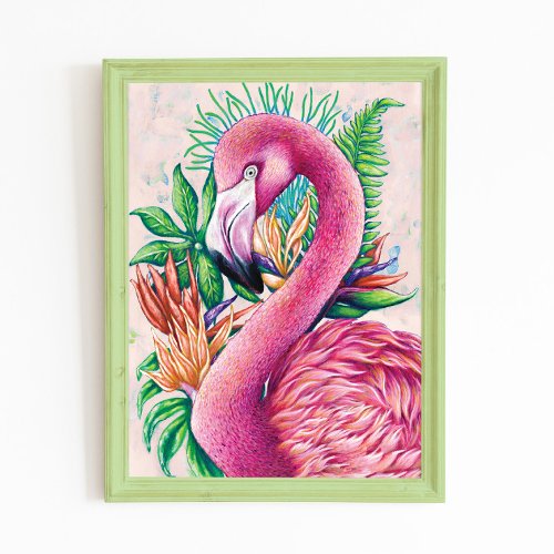 Cute Tropical Pink Flamingo Poster