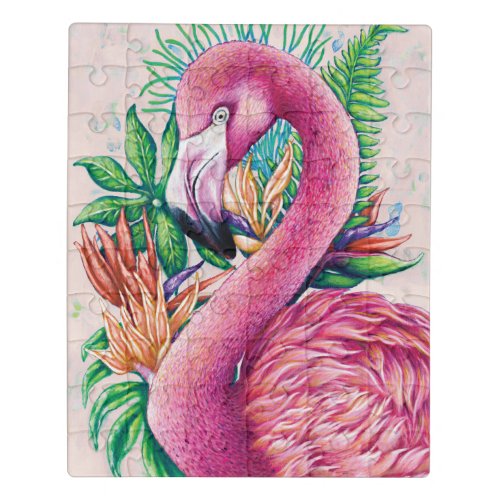 Cute Tropical Pink Flamingo Puzzle