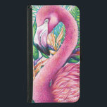 Cute Tropical Pink Flamingo Wallet Case<br><div class="desc">This cute pink flamingo painting was painted by me with acrylic colors and is perfect to bring a tropical air into your life.</div>