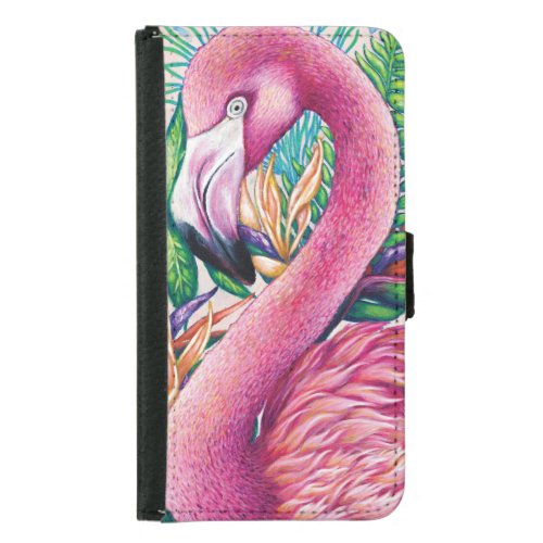 Cute Tropical Pink Flamingo Wallet Case