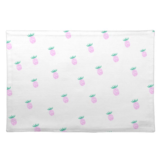 Cute Tropical Pink Pineapple Pattern Cloth Placemat (Front)