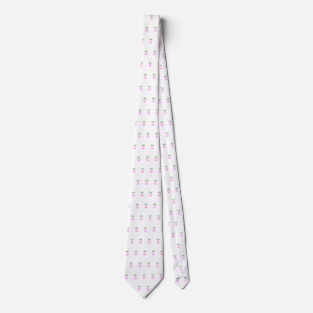 Cute Tropical Pink Pineapple Pattern  Neck Tie (Front)