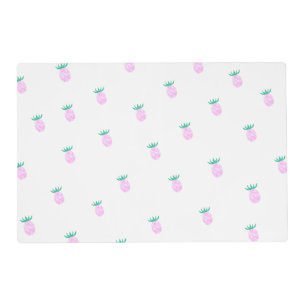 Cute Tropical Pink Pineapple Pattern Placemat
