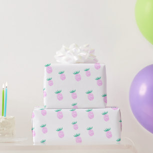 Cute Tropical Pink Pineapple Pattern Wrapping Paper