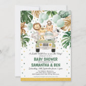 Cute Tropical Safari Jungle Animals Baby Shower Invitation (Front)