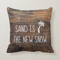 Cute Tropical Sand is the New Snow Palm Tree Icon Throw Pillow