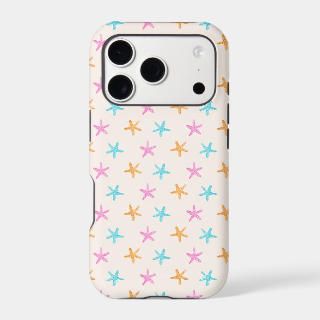 Cute Tropical Starfish Pattern iPhone Case (Back)