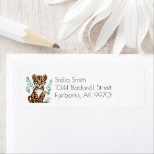 Cute Tropical Tiger Return Address Label