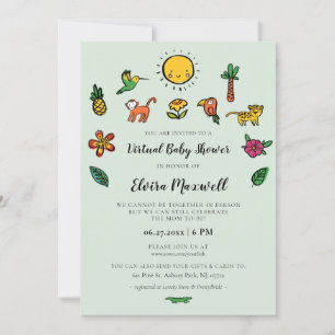 Cute tropical Virtual Baby shower Invitation