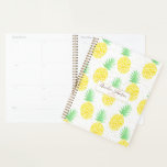 Cute Tropical Watercolor Pineapple Gold Sparkles Planner<br><div class="desc">Stylish and cute, this Yellow and Green Watercolor Tropical Pineapple with Gold Sparkles planner is the perfect way to keep track of your tasks at school, the office or at home. This planner can be monogrammed with your name. Change the typography "Amelia Johson" to your name and the "your text...</div>