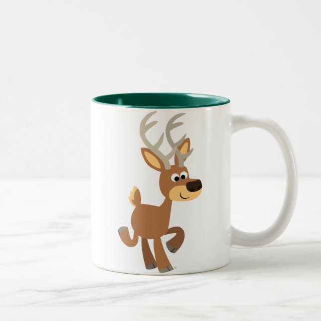 Cute Trotting Cartoon Deer Mug (Right)