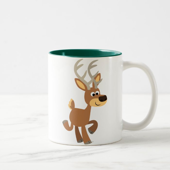 Cute Trotting Cartoon Deer Mug