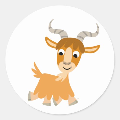 Cute Trotting Cartoon Goat  Sticker