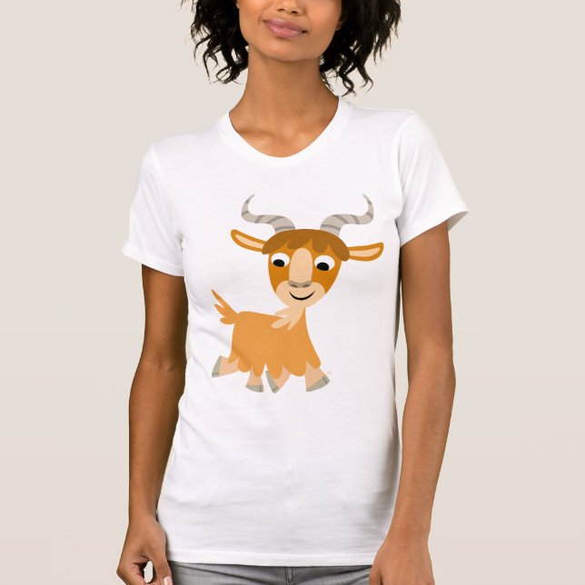 Cute Trotting Cartoon Goat  Women T-Shirt (Front)