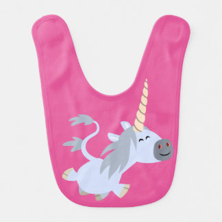 Cute Trotting Cartoon Unicorn Baby Bib