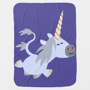Cute Trotting Cartoon Unicorn Baby Blanket