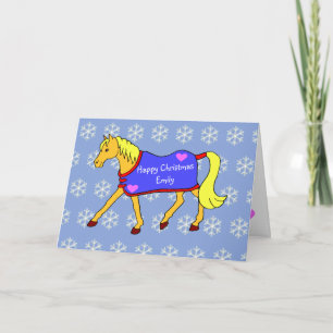 Cute Trotting Pony Christmas Card