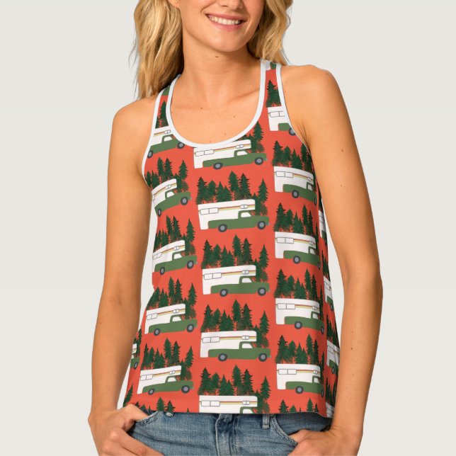 Cute Truck Camper Motorhome Retro RVs Tank Top (Front)