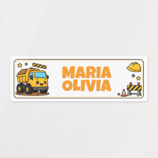 Cute Truck Custom School Name Labels