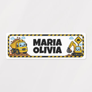 Cute Truck Custom School Name Labels