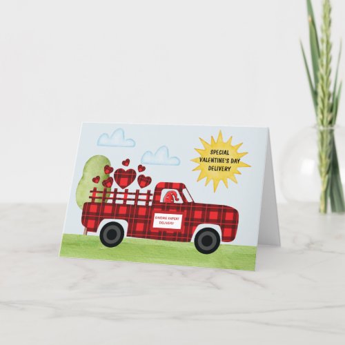 Cute Truckloads of Love Hearts Gnome Delivery  Card