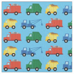 Cute Trucks Construction Kids Dump Garbage Fabric