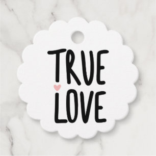 Cute True Love Black White Wedding Bridal Shower Favor Tags