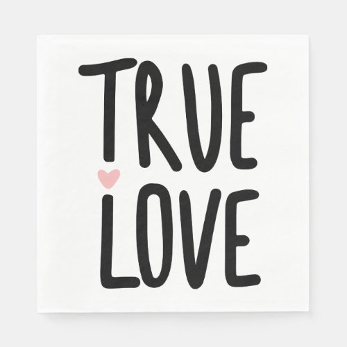 Cute True Love Wedding Bridal Shower Engagement Napkins