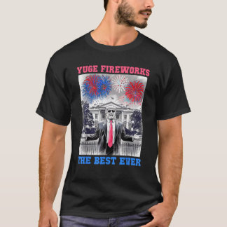 Cute TRUMP 4th of July YUGE FIREWORKS USA Flag Sum T-Shirt