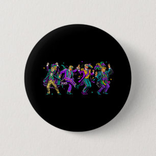 Cute Trump Dance Mardi Gras Day Funny Trump Mardi Button