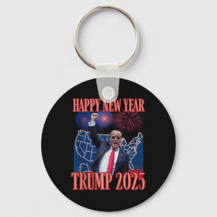 Cute Trump Happy New Year 2025 45 47 Outlaw Won Sa Keychain