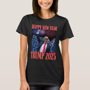Cute Trump Happy New Year 2025 45 47 Outlaw Won Sa T-Shirt