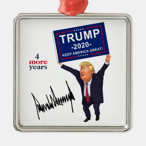 Cute Trump Meme Sign Signature 2020 Metal Ornament