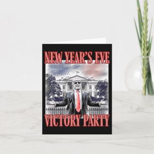 Cute Trump New Year's Eve Victory Party Fireworks  Card