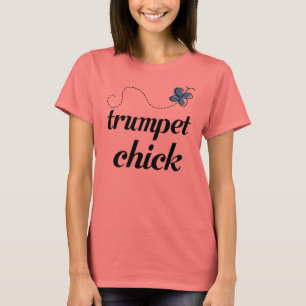 Cute Trumpet Chick Blue T-Shirt