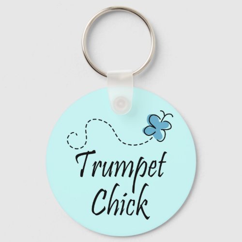 Cute Trumpet Chick Music Keychain