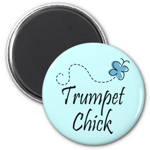 Cute Trumpet Chick Music Magnet