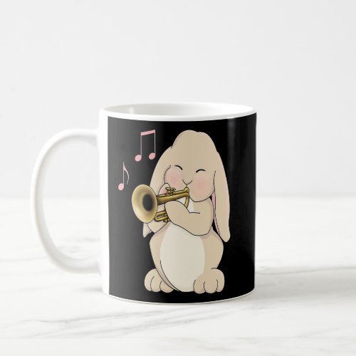 Cute Trumpet Player Bunny Rabbit Music  Coffee Mug