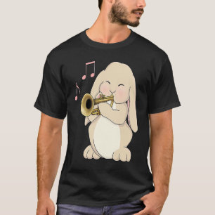 Cute Trumpet Player Bunny Rabbit Music T-Shirt