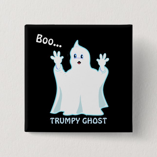 Cute Trumpy Ghost Button (Front)