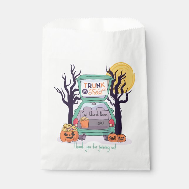 Cute Trunk or Treat Custom Halloween  Favor Bag (Front)