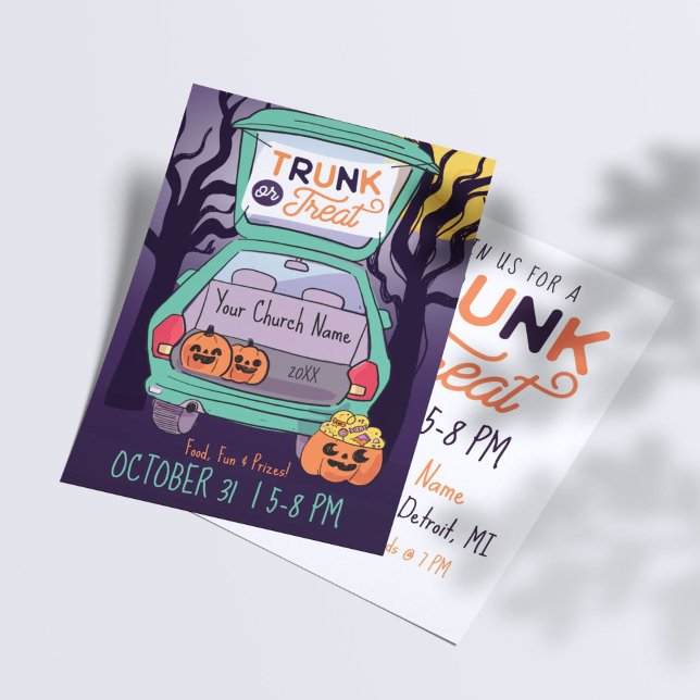 Cute Trunk or Treat Custom Halloween Flyer (Creator Uploaded)